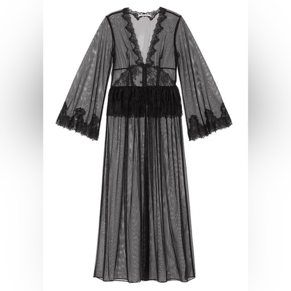 Rose Lace & Tulle Corset Long Robe VICTORIA'S SECRET - Picture 3 of 5